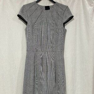 Gray Plaid Cap Sleeve Sheath Dress | Workwear Office Career Dress